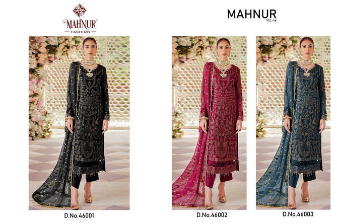 Mahnur Vol 46 Heavy Georgette Pakistani Suits Wholesale Clothing Suppliers In India
